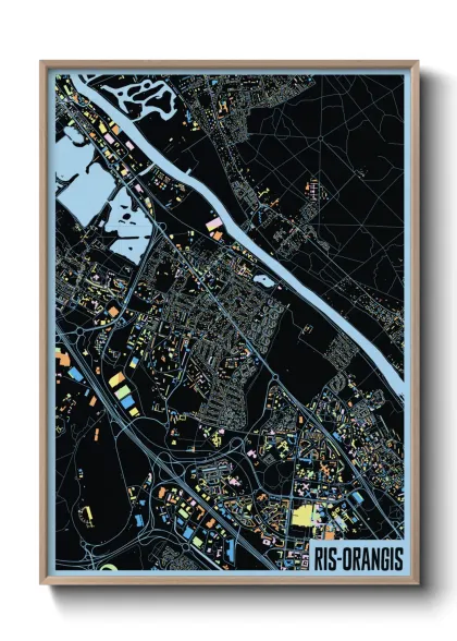 Une affiche de carte sur Ris-Orangis