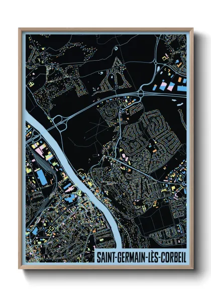 Une affiche de carte sur Saint-Germain-lès-Corbeil