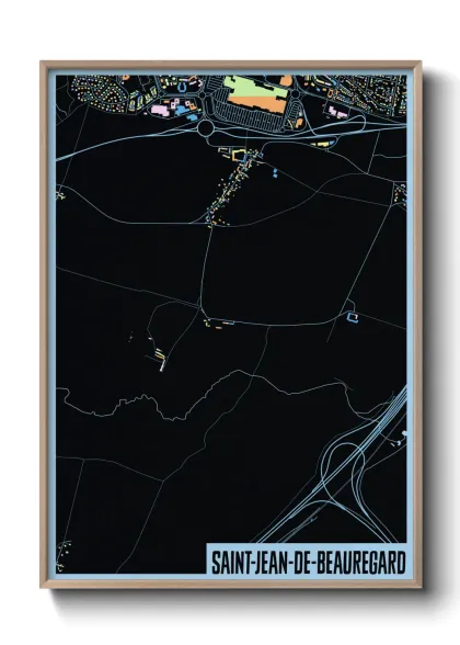 Une affiche de carte sur Saint-Jean-de-Beauregard