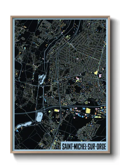 Une affiche de carte sur Saint-Michel-sur-Orge