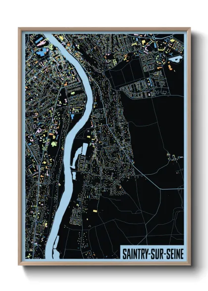 Une affiche de carte sur Saintry-sur-Seine