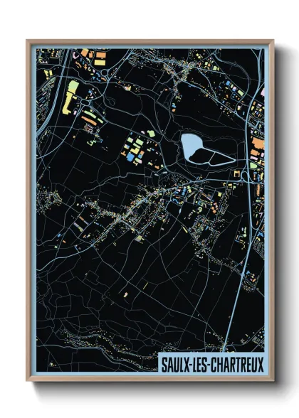 Une affiche de carte sur Saulx-les-Chartreux