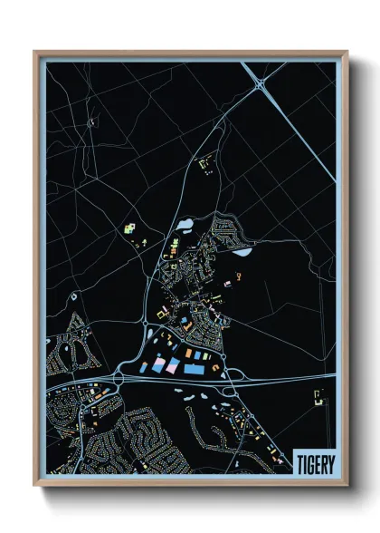 Une affiche de carte sur Tigery