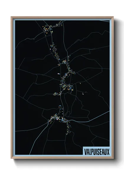 Une affiche de carte sur Valpuiseaux