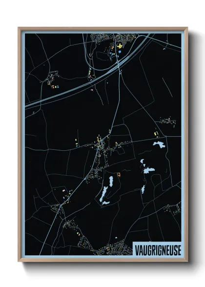 Une affiche de carte sur Vaugrigneuse