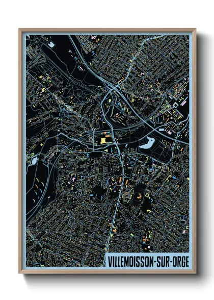Une affiche de carte sur Villemoisson-sur-Orge