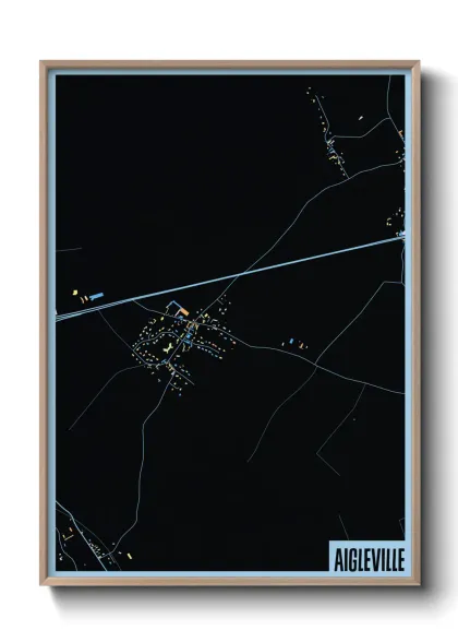 Une affiche de carte sur Aigleville
