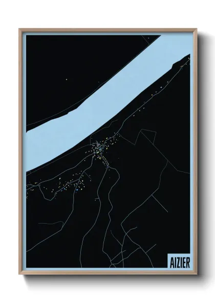 Une affiche de carte sur Aizier