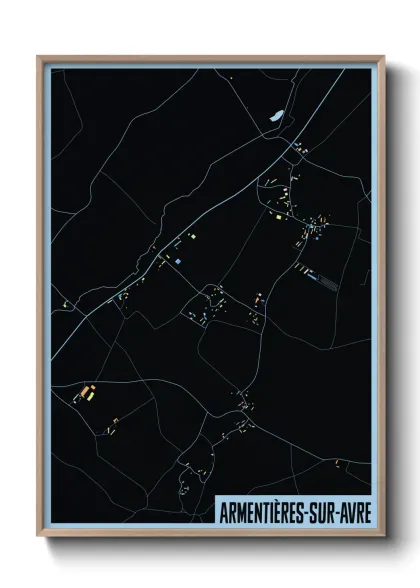 Une affiche de carte sur Armentières-sur-Avre