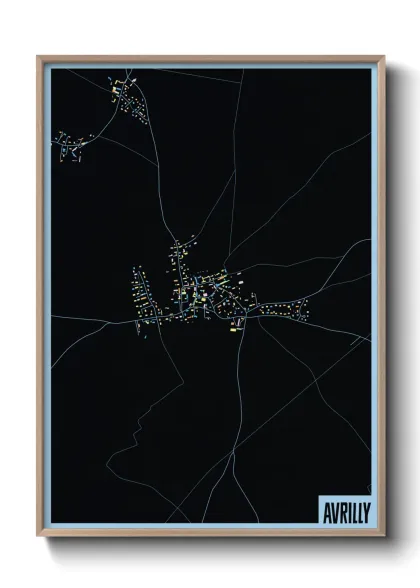 Une affiche de carte sur Avrilly