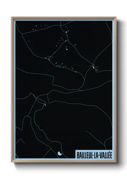 Une affiche de carte sur Bailleul-la-Vallée