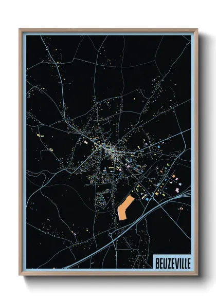 Une affiche de carte sur Beuzeville