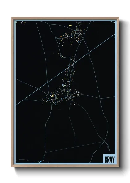 Une affiche de carte sur Bray