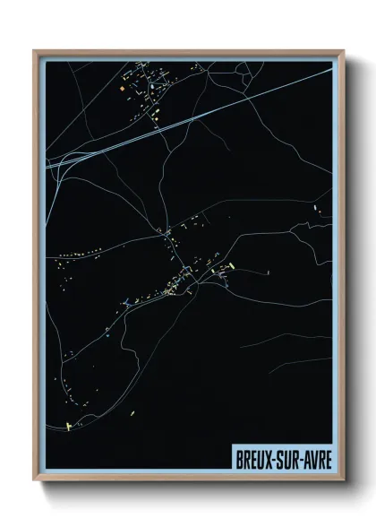 Une affiche de carte sur Breux-sur-Avre