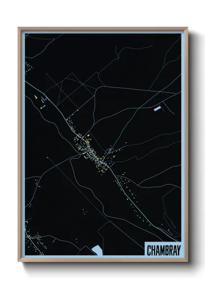 Une affiche de carte sur Chambray