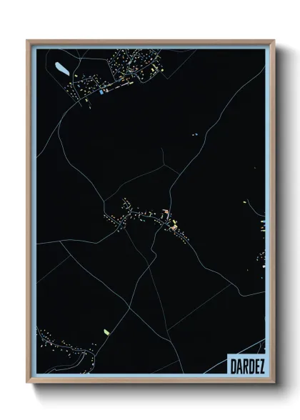 Une affiche de carte sur Dardez
