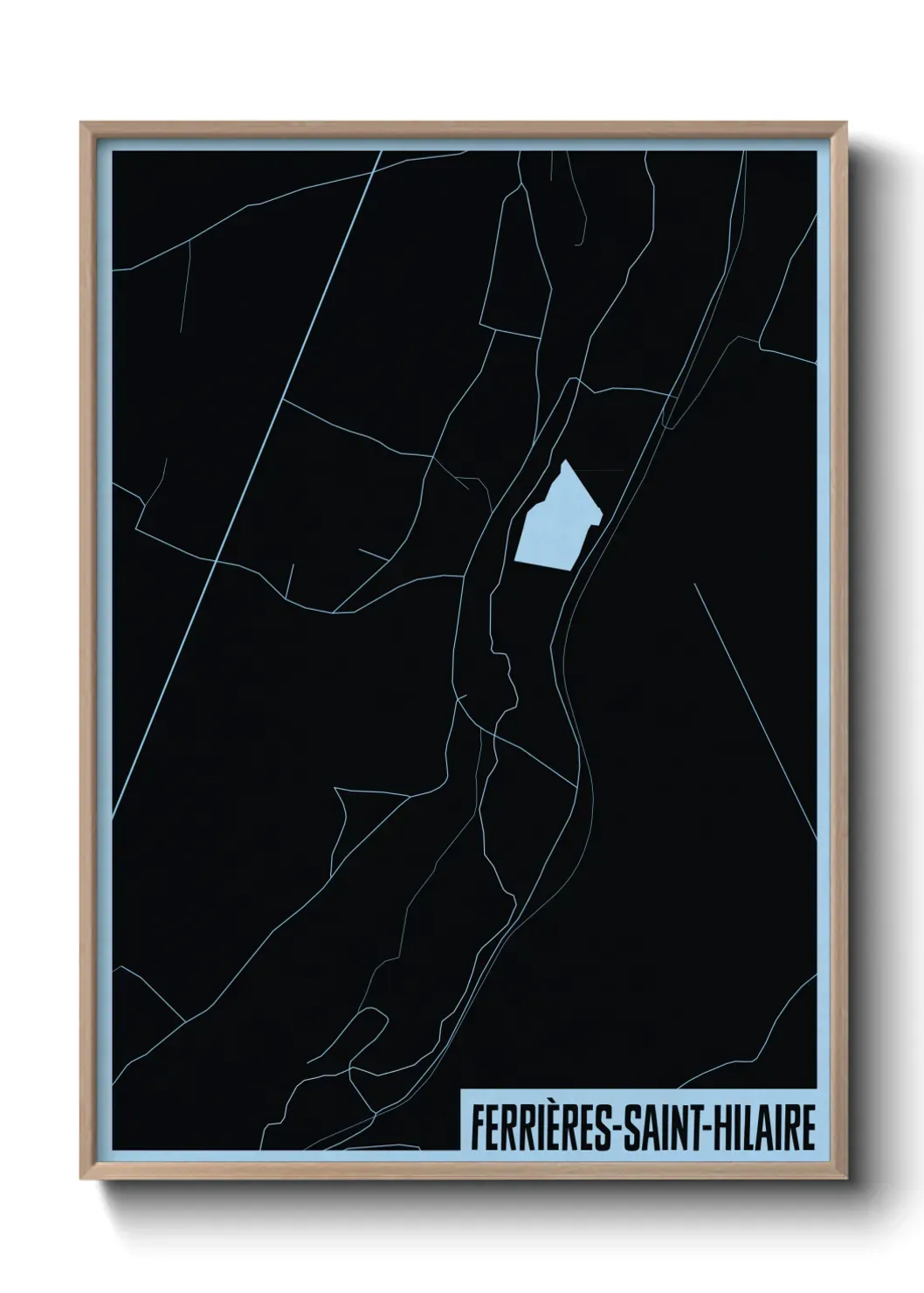 Un poster carte Ferrières-Saint-Hilaire