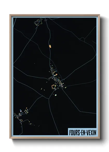 Une affiche de carte sur Fours-en-Vexin