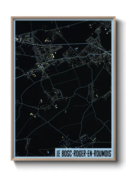 Une affiche de carte sur Le Bosc-Roger-en-Roumois