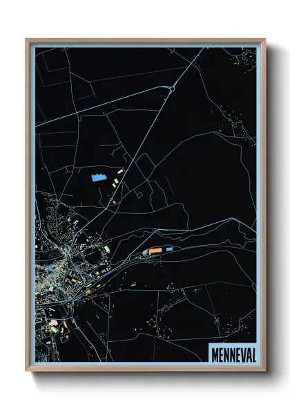 Une affiche de carte sur Menneval