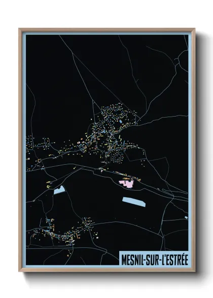 Une affiche de carte sur Mesnil-sur-l'Estrée
