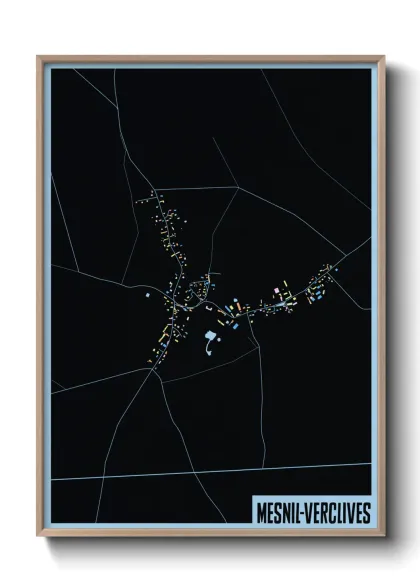 Une affiche de carte sur Mesnil-Verclives