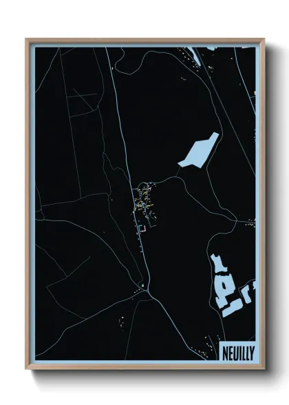 Une affiche de carte sur Neuilly