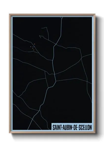 Une affiche de carte sur Saint-Aubin-de-Scellon