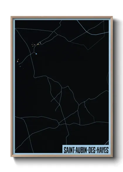 Une affiche de carte sur Saint-Aubin-des-Hayes