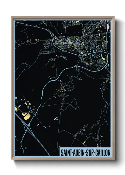 Une affiche de carte sur Saint-Aubin-sur-Gaillon