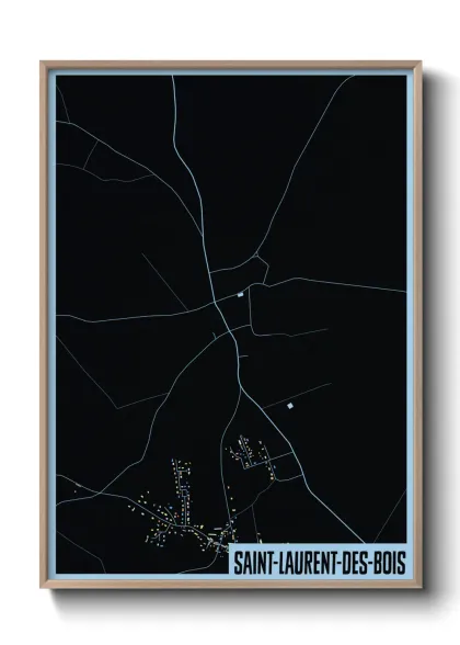 Une affiche de carte sur Saint-Laurent-des-Bois