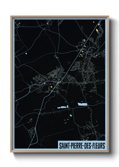 Une affiche de carte sur Saint-Pierre-des-Fleurs