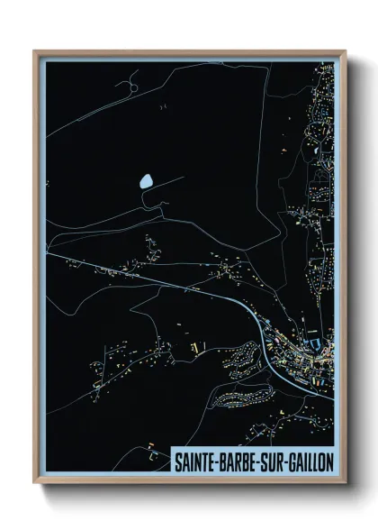 Une affiche de carte sur Sainte-Barbe-sur-Gaillon