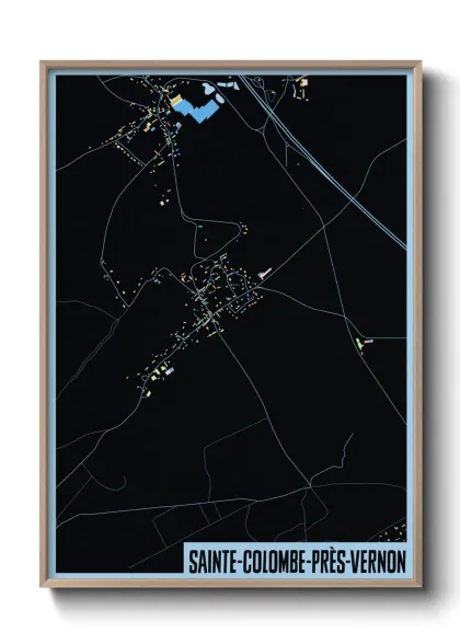 Une affiche de carte sur Sainte-Colombe-près-Vernon