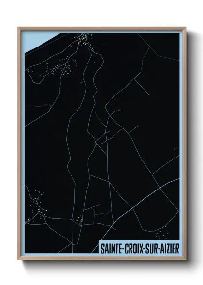 Une affiche de carte sur Sainte-Croix-sur-Aizier