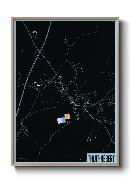 Une affiche de carte sur Thuit-Hébert