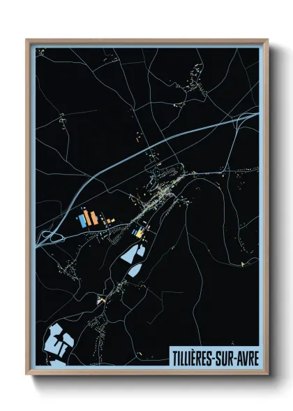 Une affiche de carte sur Tillières-sur-Avre