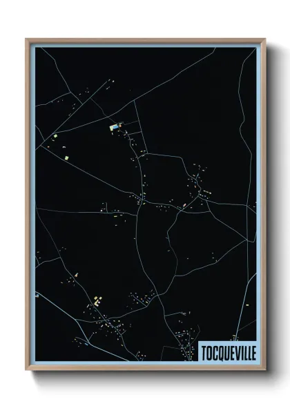 Une affiche de carte sur Tocqueville