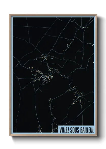 Une affiche de carte sur Villez-sous-Bailleul