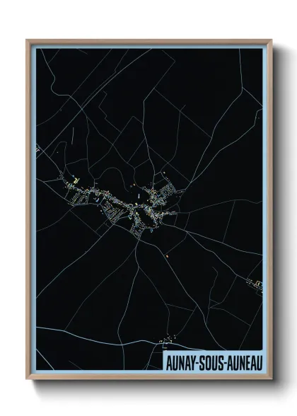Une affiche de carte sur Aunay-sous-Auneau