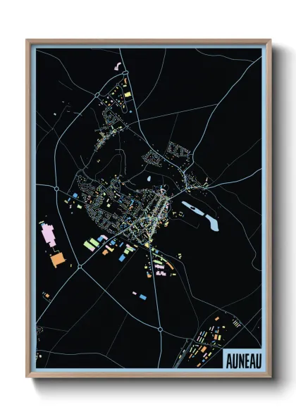 Une affiche de carte sur Auneau