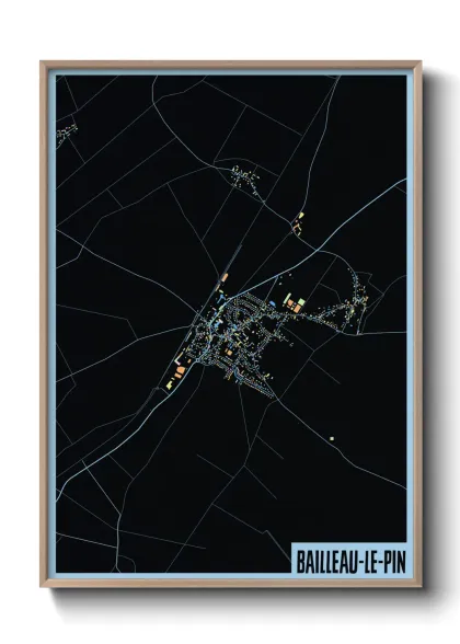 Une affiche de carte sur Bailleau-le-Pin