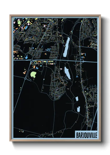 Une affiche de carte sur Barjouville