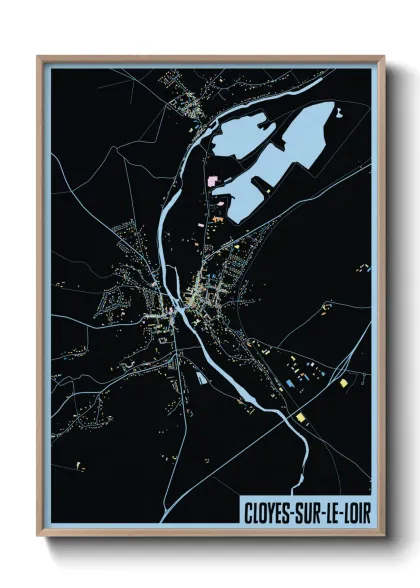 Une affiche de carte sur Cloyes-sur-le-Loir