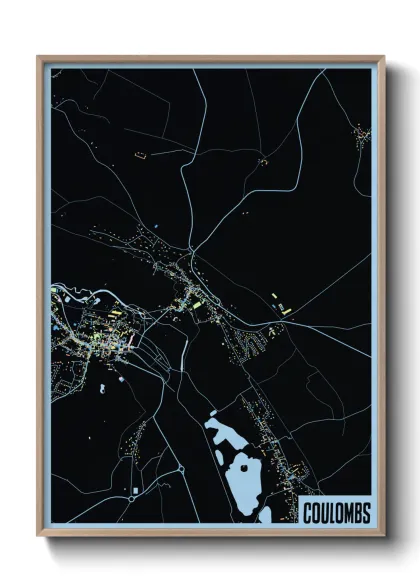 Une affiche de carte sur Coulombs
