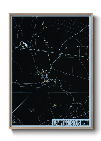 Une affiche de carte sur Dampierre-sous-Brou
