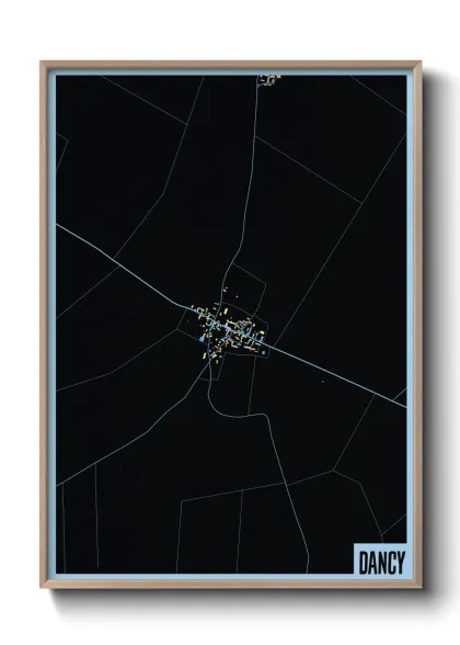 Une affiche de carte sur Dancy