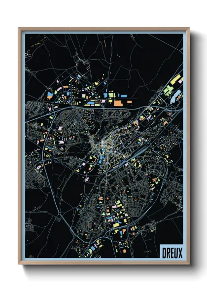Une affiche de carte sur Dreux