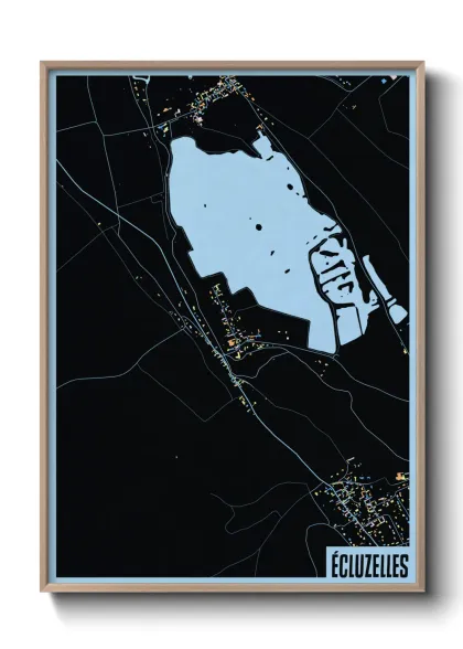 Une affiche de carte sur Écluzelles