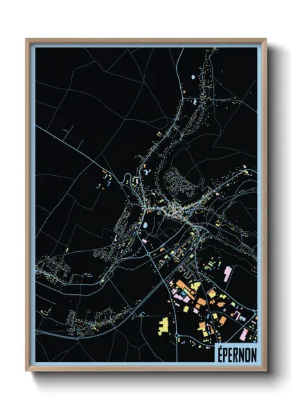 Une affiche de carte sur Épernon